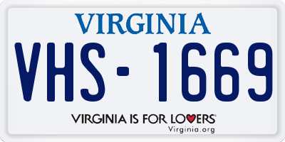 VA license plate VHS1669