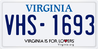 VA license plate VHS1693