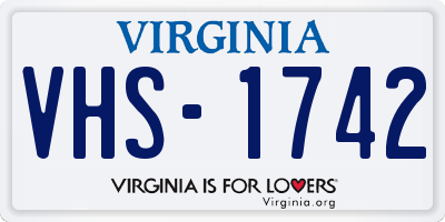 VA license plate VHS1742