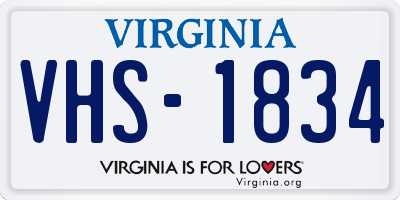 VA license plate VHS1834