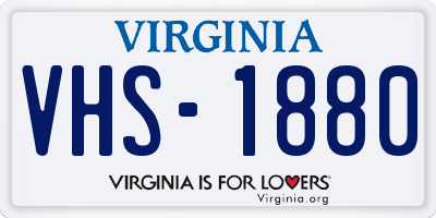 VA license plate VHS1880