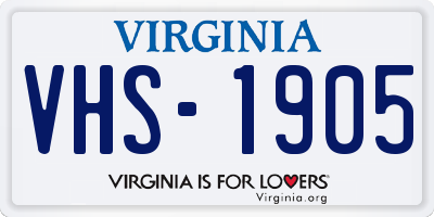 VA license plate VHS1905