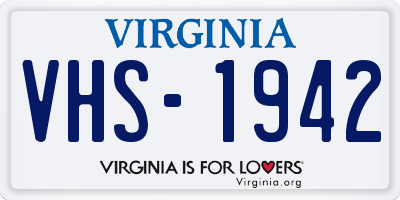 VA license plate VHS1942