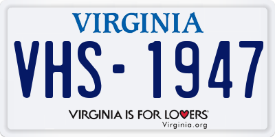 VA license plate VHS1947