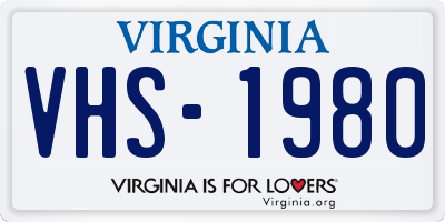 VA license plate VHS1980