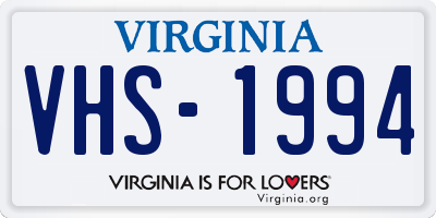 VA license plate VHS1994
