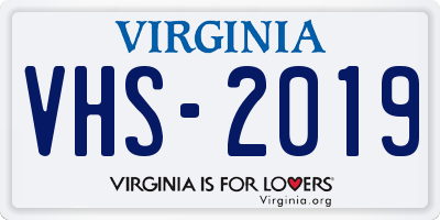 VA license plate VHS2019