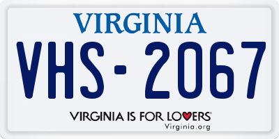 VA license plate VHS2067