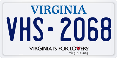 VA license plate VHS2068
