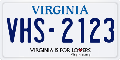 VA license plate VHS2123