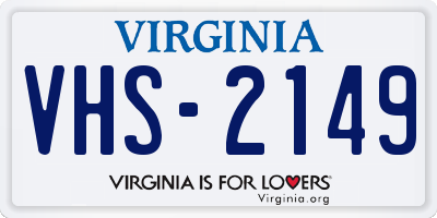 VA license plate VHS2149