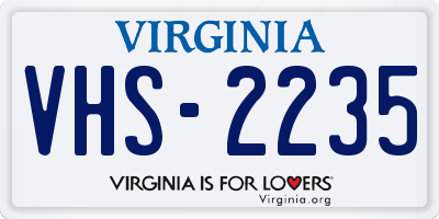 VA license plate VHS2235