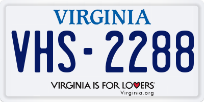 VA license plate VHS2288