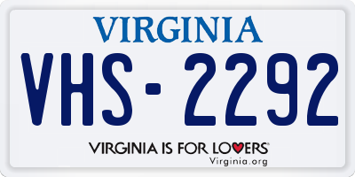 VA license plate VHS2292