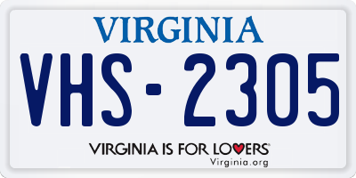 VA license plate VHS2305