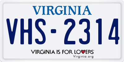 VA license plate VHS2314