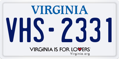 VA license plate VHS2331