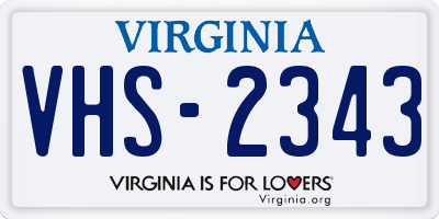 VA license plate VHS2343