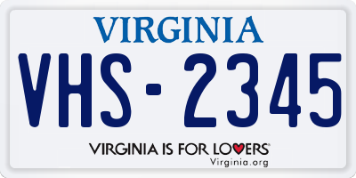 VA license plate VHS2345