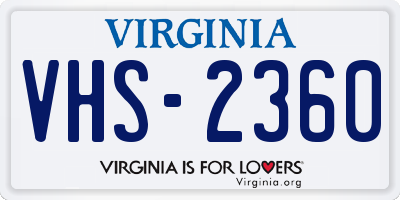 VA license plate VHS2360