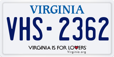 VA license plate VHS2362