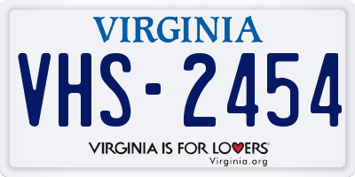 VA license plate VHS2454