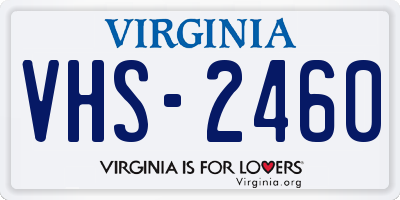 VA license plate VHS2460