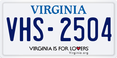 VA license plate VHS2504