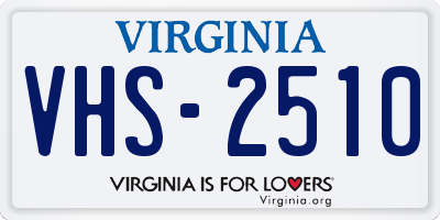 VA license plate VHS2510