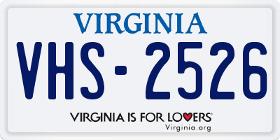 VA license plate VHS2526