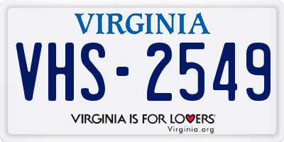 VA license plate VHS2549