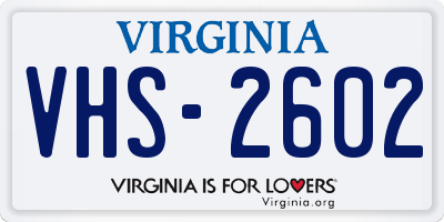 VA license plate VHS2602