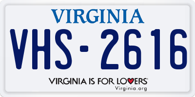 VA license plate VHS2616