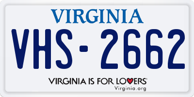 VA license plate VHS2662