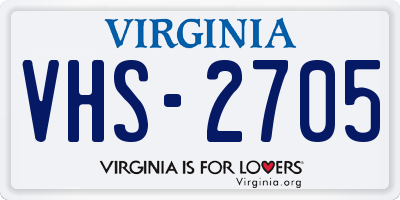 VA license plate VHS2705