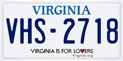 VA license plate VHS2718