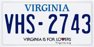 VA license plate VHS2743