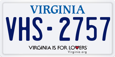 VA license plate VHS2757