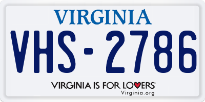 VA license plate VHS2786