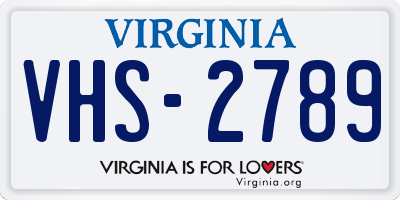 VA license plate VHS2789