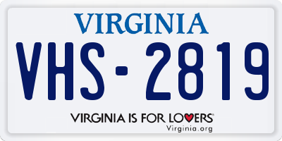 VA license plate VHS2819