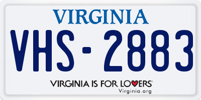 VA license plate VHS2883