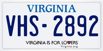 VA license plate VHS2892