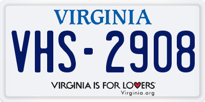 VA license plate VHS2908