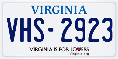 VA license plate VHS2923