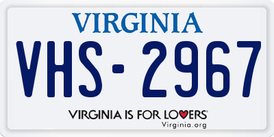 VA license plate VHS2967