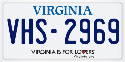 VA license plate VHS2969