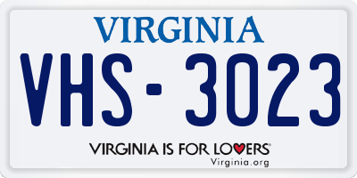 VA license plate VHS3023