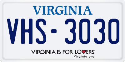 VA license plate VHS3030