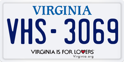 VA license plate VHS3069